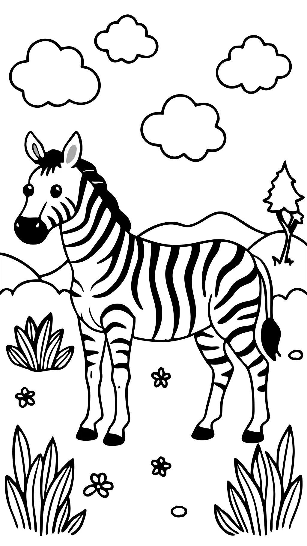 zebra coloring book page